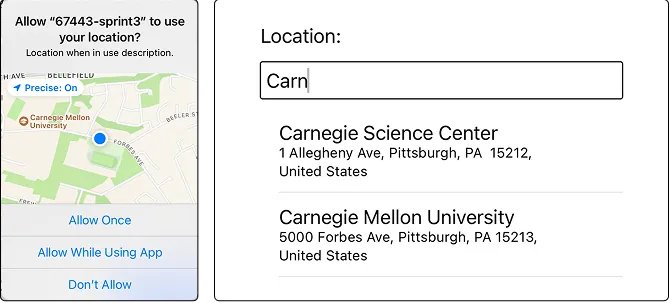 Apple Maps CoreLocation API in the Errandly app