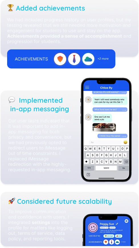 Final round of user testing, key changes