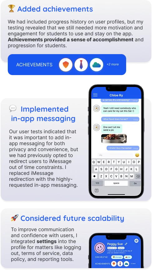 Final round of user testing, key changes