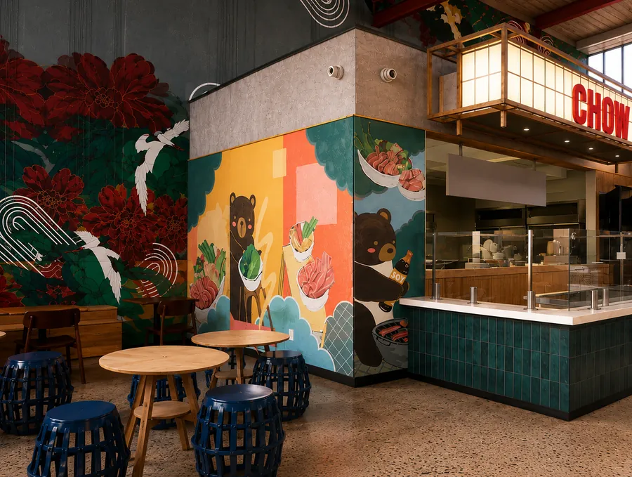 Novo Food Hall Murals